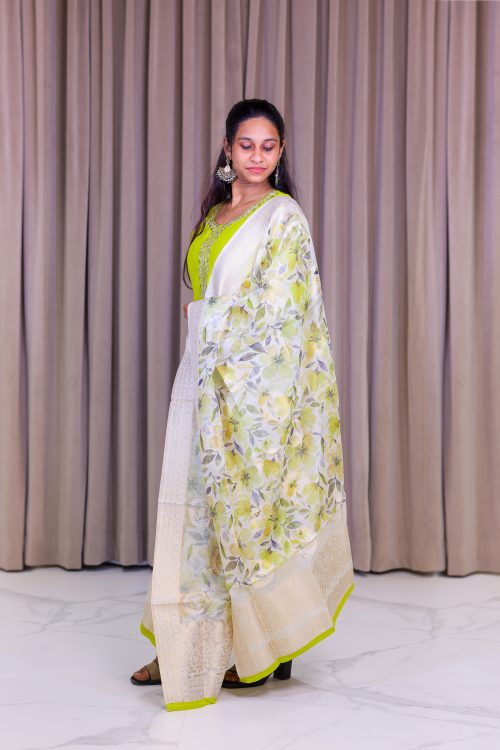 Elegant Lime Green Embroidered Kurta Set